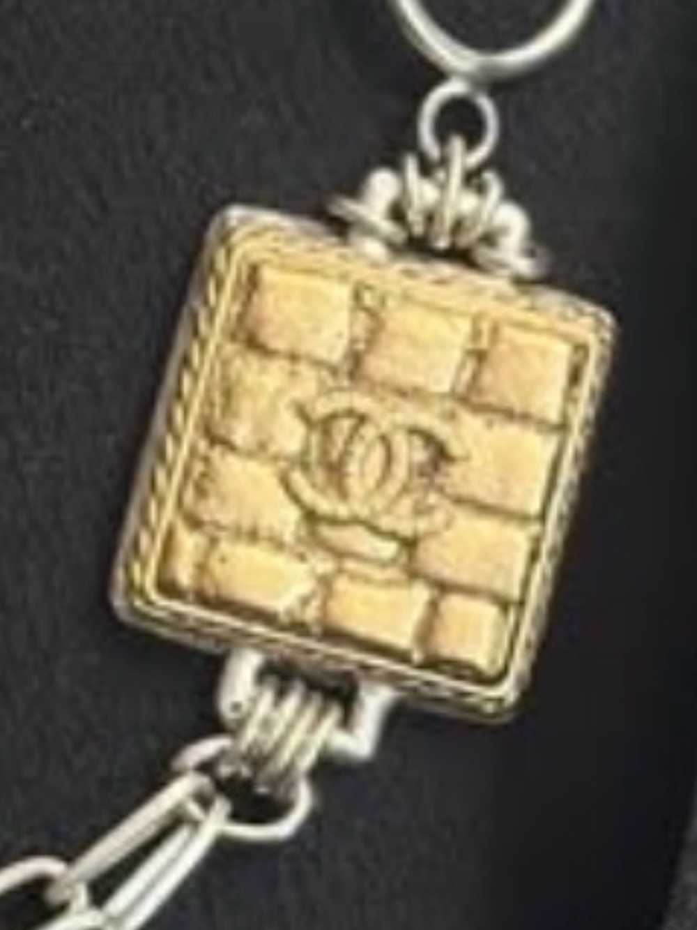 Artisan Silver Chain Necklace with Gold Pendant